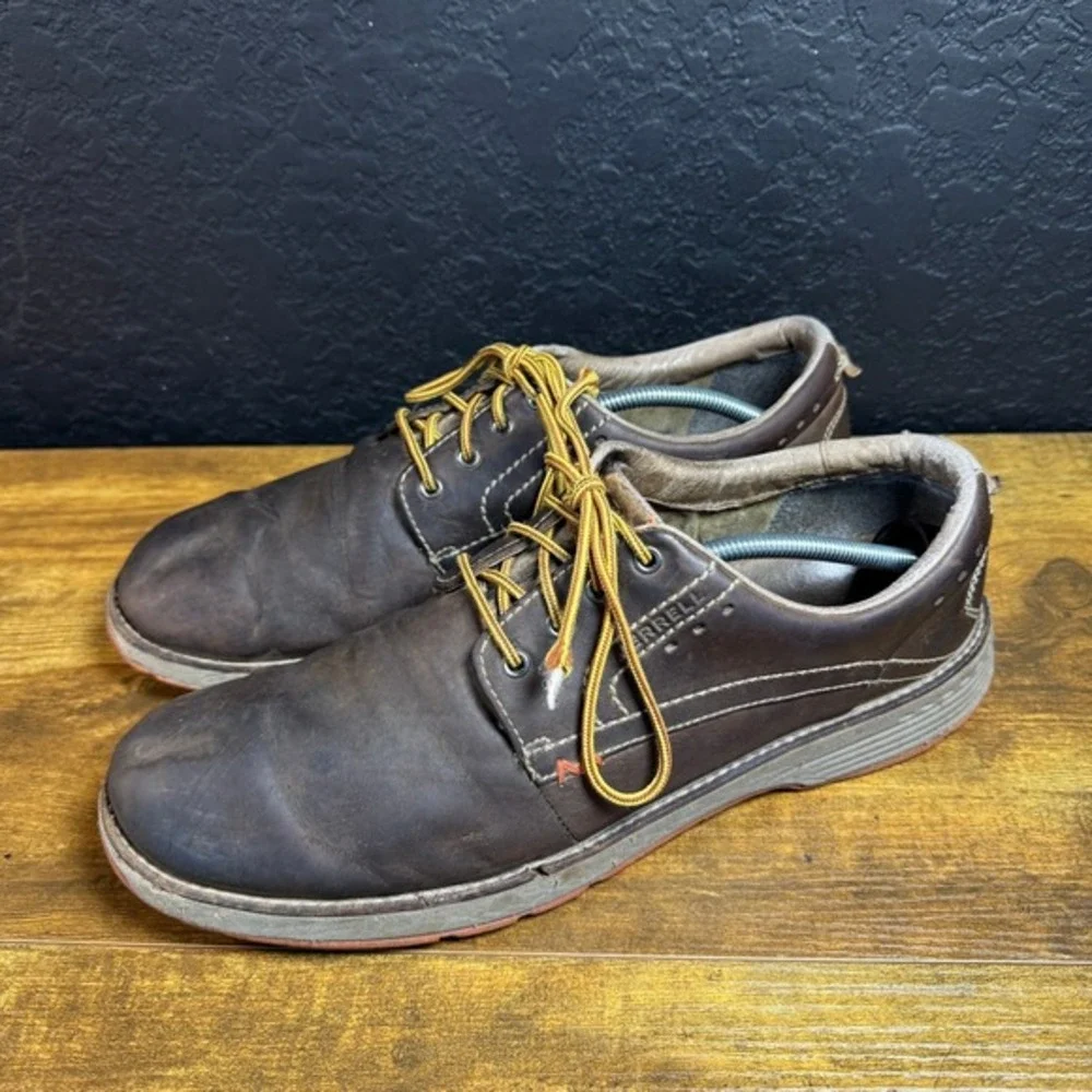 Merrell Rant Discovery J42745‎ Brown Leather Casual Oxford Shoes Mens 13